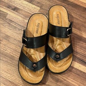 Flex Step Black Sandals